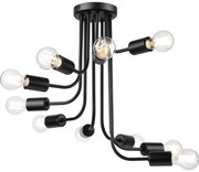 Полилей за повърхностен монтаж TRINITY 10xE27/15W/230V черен
