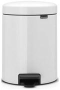 Кош за боклук с педал Brabantia NewIcon 649004, 5 л, Леко затваряне, Противоплъзгаща основа, Бял