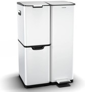 Klarstein Кош за боклук Tiyo 3 в 1 60 л, 30 л + 17 л + 13 л, сортиране на отпадъци, безшумно затваряне, капак от неръждаема стомана