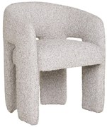 Светлосив тапициран трапезен стол с подлакътници Monroe – House Nordic