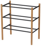 Метален телескопичен шкаф за обувки в черно-натурален цвят - YAMAZAKI