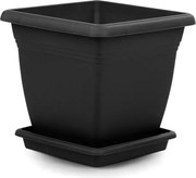 Квадратна саксия Villa - 40 х 36 х 40 см - Черна