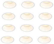 Комплект от 12 вградени прожектора бели GU10 50mm IP44 - Dept