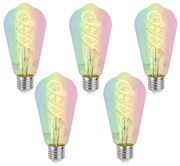 Комплект от 5 Интелигентни димируеми LED крушки E27 ST64 RGBW 4W 250lm 2700K
