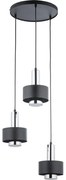 Пендел RIF LUX 3xGX53/12W/230V Ø 38 см черен/лъскав хром