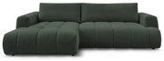 Зелен сгъваем/с място за съхранение ъглов диван (ляв ъгъл) Fuji – Bobochic Paris