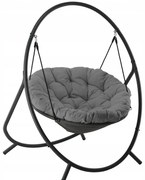 Луксозен висящ фотьойл PATIO с възглавница Сиви възглавници