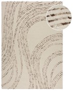Кафяв/кремав вълнен килим 200x290 cm Abstract Swirl – Flair Rugs