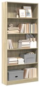857855 vidaXL Библиотека, сонома дъб, 80x24x176 см, инженерно дърво