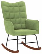 4016835 vidaXL Люлеещ стол, светлозелен, кадифе