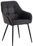 Тъмносиви тапицирани трапезни столове в комплект с подлакътници 2 бр. Nolan Square – Unique Furniture