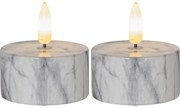 LED свещи в комплект от 2 броя (височина 6 см) Flamme Marble - Star Trading