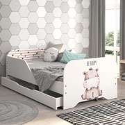 Детско легло 140 x 70 cm с мотив на хипопотам