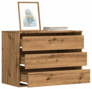 852860 vidaXL Ъглов скрин с чекмеджета дъб артизан 80x41x58см инженерно дърво