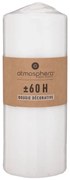 Свещ без аромат atmosphera Many, Кръгла, 6.8x18 см, Бяла