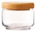 Ocean - Стъклен буркан с дървен капак 325мл ф9,2xh7,5см(5B02511G0001)