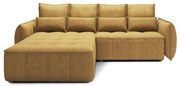 Жълт кадифен сгъваем/с място за съхранение ъглов диван (ляв ъгъл) Campo – ELTAP