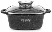 Тенджера с дозатор за мазнина FRICO FR 4402, 24х28х14 см, 4.4 литра, Мраморно покритие, Черен