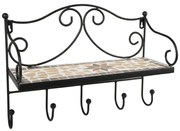 Черна метална стенна закачалка с рафт 42 cm Almeria – Garden Pleasure