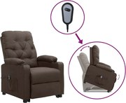 3093481 vidaXL Изправящ стол, кафяв, текстил