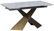 Разтегателна трапезна маса DABKI - бяло - злато