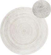 Бял двустранен ръчно изработен ютен кръгъл килим ø 140 cm Braided – Hanse Home