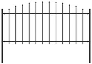 Sonata Градинска ограда с връх пика, стомана, (0,5-0,75)x1,7 м, черна