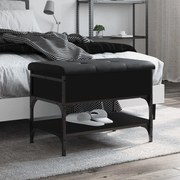 835187 vidaXL Пейка за обувки, черна, 62x42x45 см, инженерно дърво