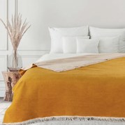 Памучно одеяло с пискюли - жълто Ширина: 150 см | Дължина: 200 см