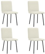 3315242 vidaXL Трапезни столове, 4 бр, кремави, кадифе