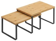 Комплект от 2 полици за съхранение MARGE, черна/кафява