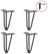 4012434 vidaXL Крака тип „фиби“ за масичка за кафе, 4 бр., антрацит, 20 см, масивна стомана