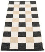 Черна и кремава пътека за открито и закрито 70x160 cm Pix Black Vanilla – Pappelina