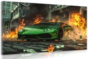 Картина на платно – Зелено Ламборгини Хуракан