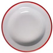 Емайлирана чиния дълбока ф22см крем/червено RETRO-(99/22 105+105)