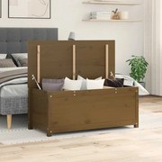 823542 vidaXL Кутия за съхранение, меденокафява, 110x50x45,5 см, бор масив