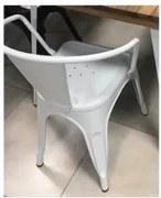 Метален стол 48x51x74см с подлакътник ANTIQUE-RETRO WHITE-(818D-KD-W)