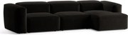 Черен ъглов диван (десен ъгъл) Bergamo – Cosmopolitan Design