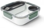 Кутия за храна Black+Blum BAO-BA010, 1 л, Вътрешно отделение, Без BPA, Съвместима със съдомиялни машини, Бял/зелен