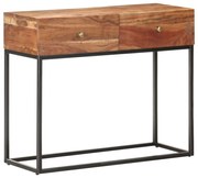 320917 vidaXL Конзолна маса, сива, 90x35x75 cм, грубо акациево дърво