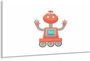 Картина на платно – С мотив на робот в червено