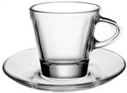 Vitrum - Стъклена чаша с чинийка за топли напитки 80мл BARCHETTA VM-1223020+1183000