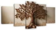 Картина на платно – кафявото дърво на живота