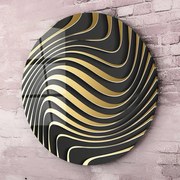 Кръгло стъклено пано Златни вълни