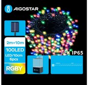 Aigostar - LED соларен коледен гирлянд 100 LED, 8 функции, 12м, IP65, цветен