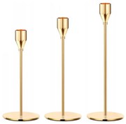 Комплект от 3 златни свещници
