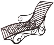 Тъмнокафяв градински шезлонг метален Kuwa – Garden Pleasure