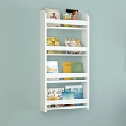 Меламинов стенен рафт Montessori в бял цвят 60x15x120см.