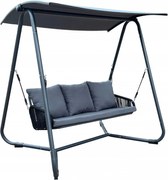 Градинска люлка с плетени подлакътници и регулируем сенник