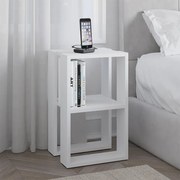 Lonie меламинов нощен шкаф - странична масичка в бял цвят 34x30x55см.